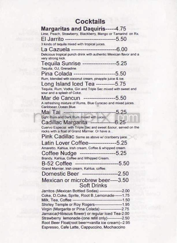 La Bamba - Portland, OR menu_pic