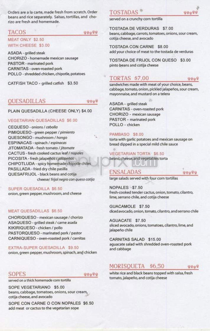 La Calaca Comelona - Portland, OR menu_pic