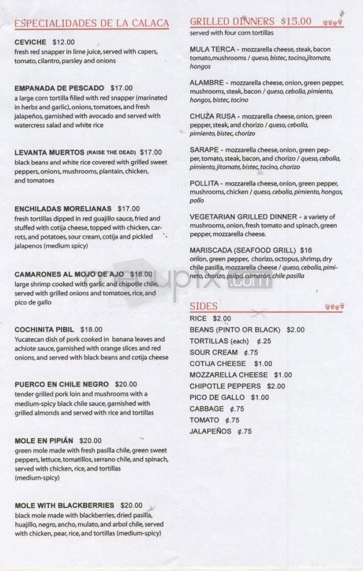 La Calaca Comelona - Portland, OR menu_pic