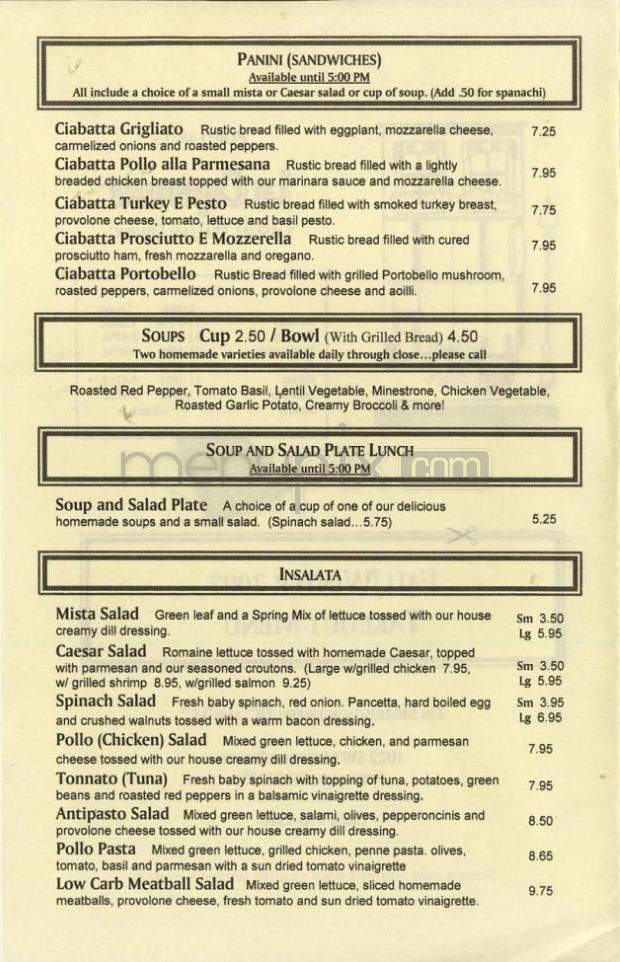La Capanna - Portland, OR menu_pic