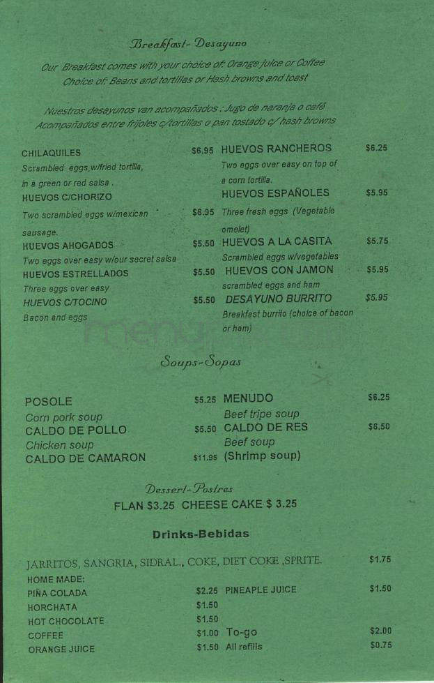 La Casita - Portland, OR menu_pic