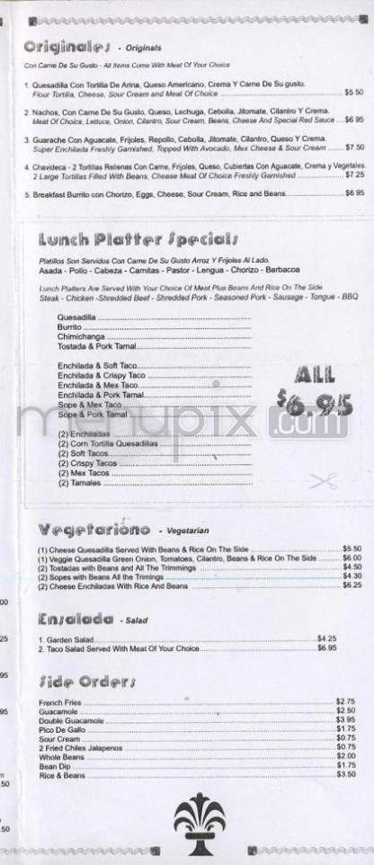 La Fuente Taqueria & Restaurant - Portland, OR menu_pic