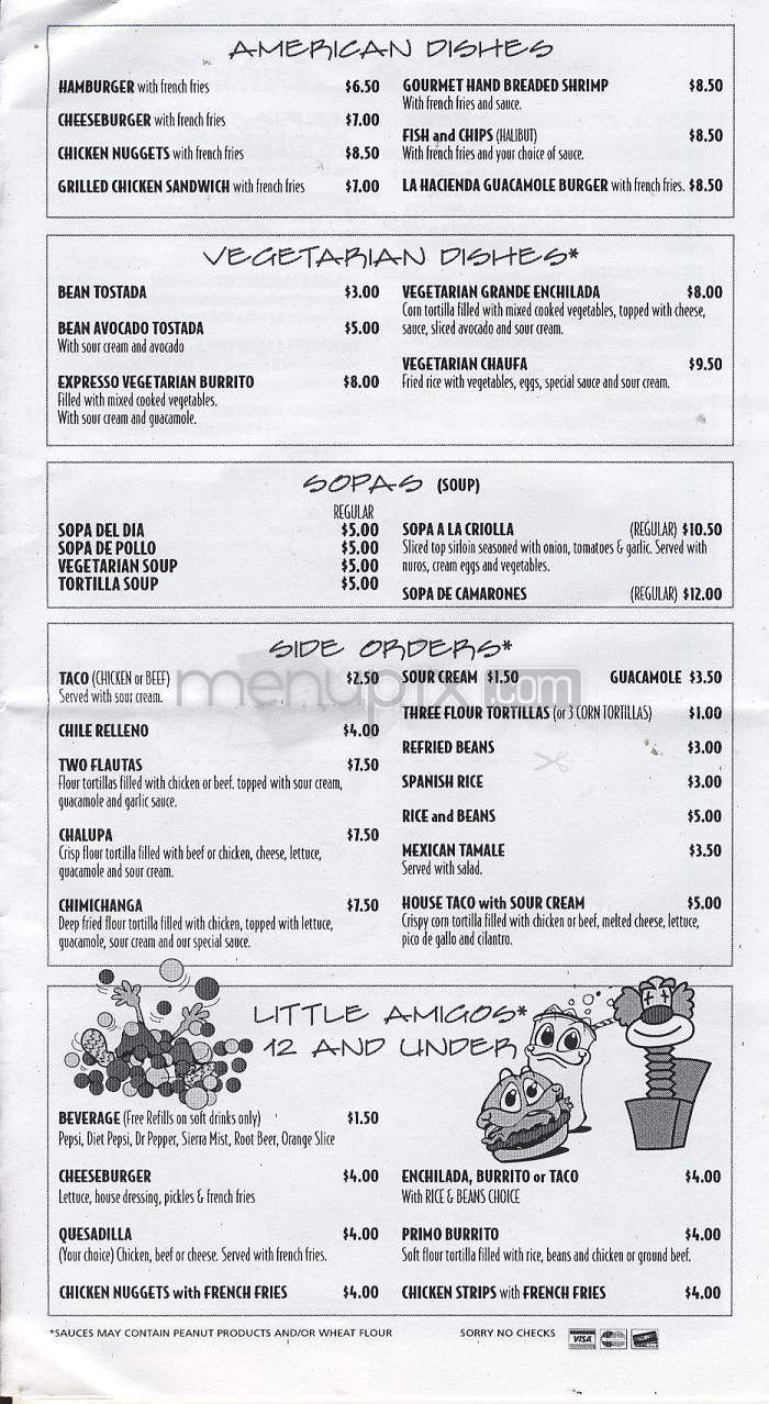 La Hacienda - Portland, OR menu_pic