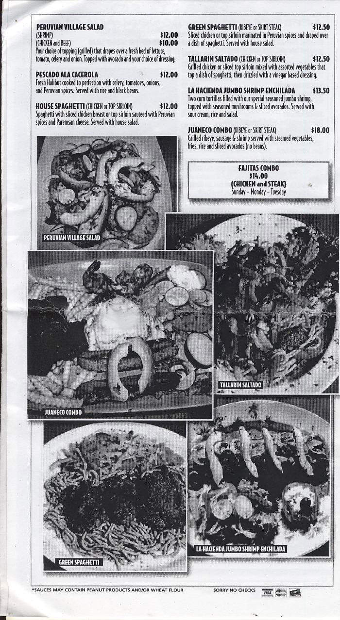 La Hacienda - Portland, OR menu_pic