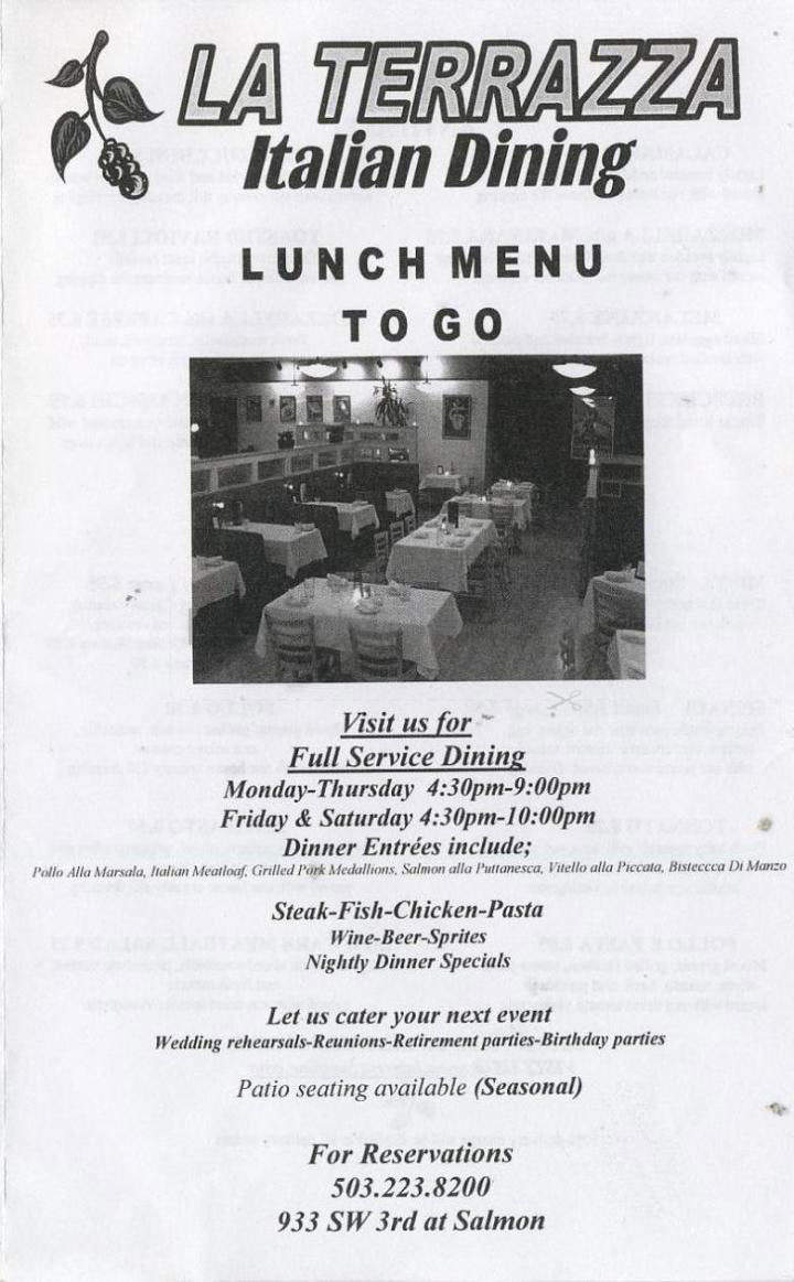 La Terrazza - Raleigh, NC menu_pic