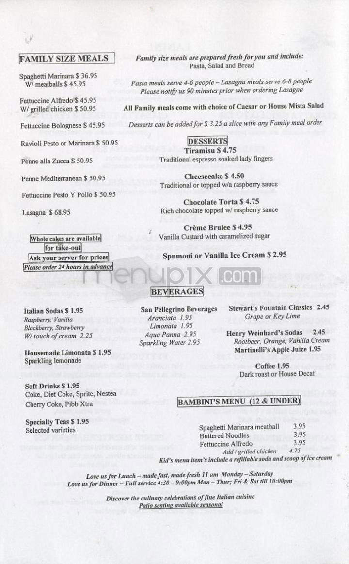 La Terrazza - Raleigh, NC menu_pic