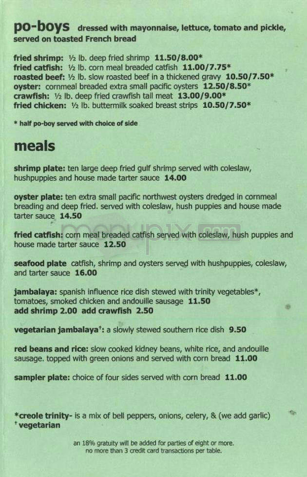 Lagniappe - Portland, OR menu_pic