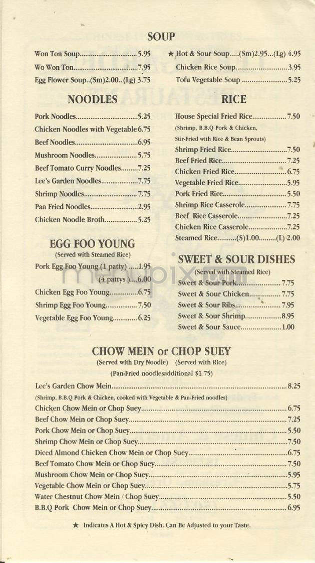 Lee's Garden - Gresham, OR menu_pic