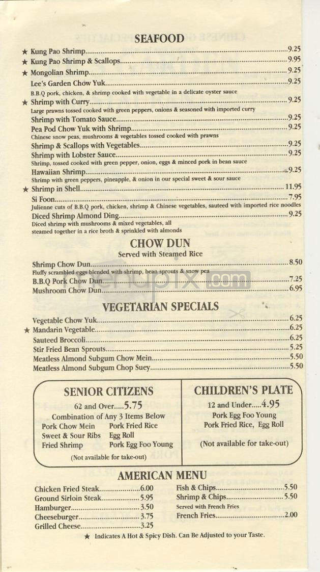 Lee's Garden - Gresham, OR menu_pic