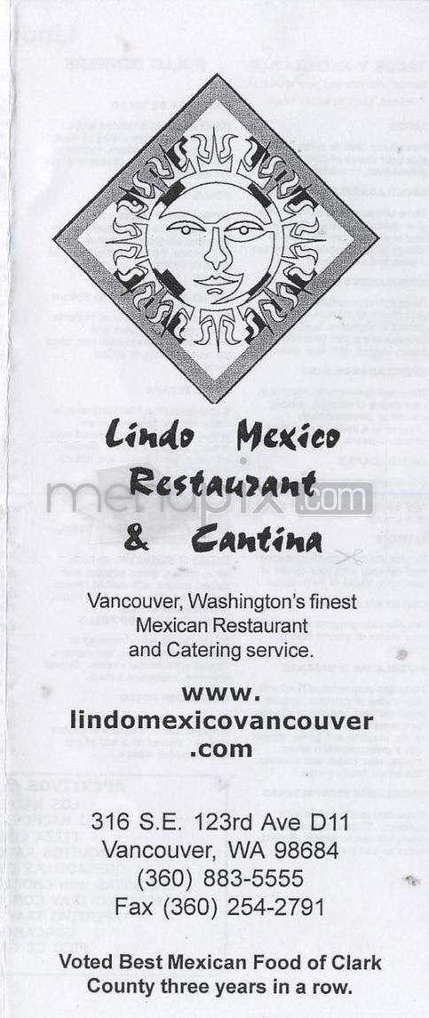 Lindo Mexico - Vancouver, WA menu_pic