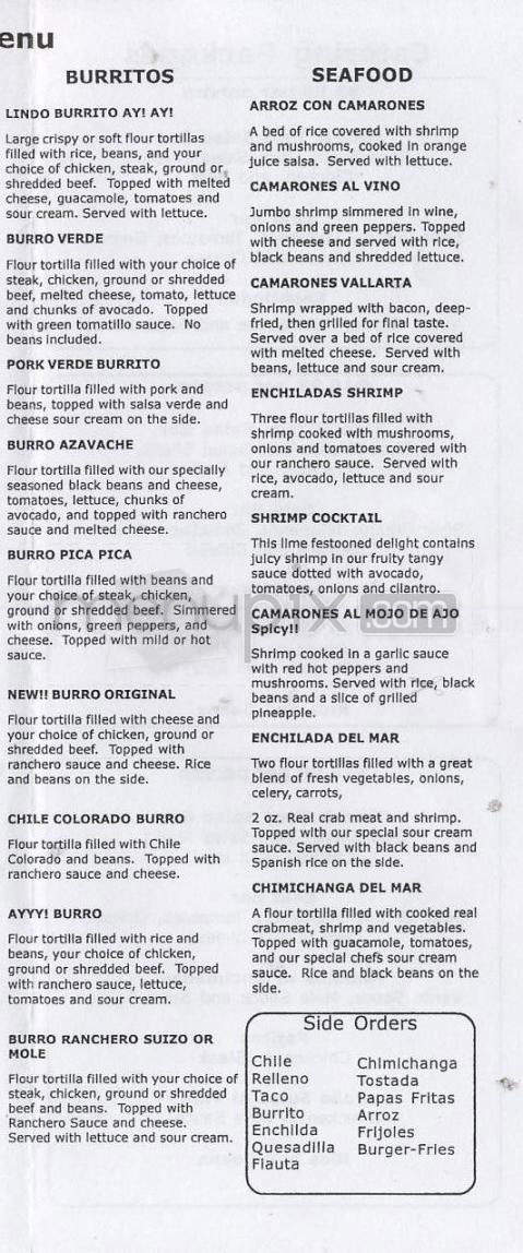 Lindo Mexico - Vancouver, WA menu_pic