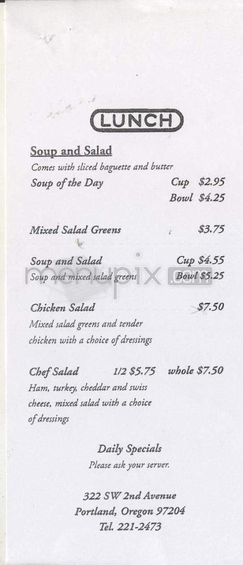 Lorn & Dottie's Luncheonette - Portland, OR menu_pic