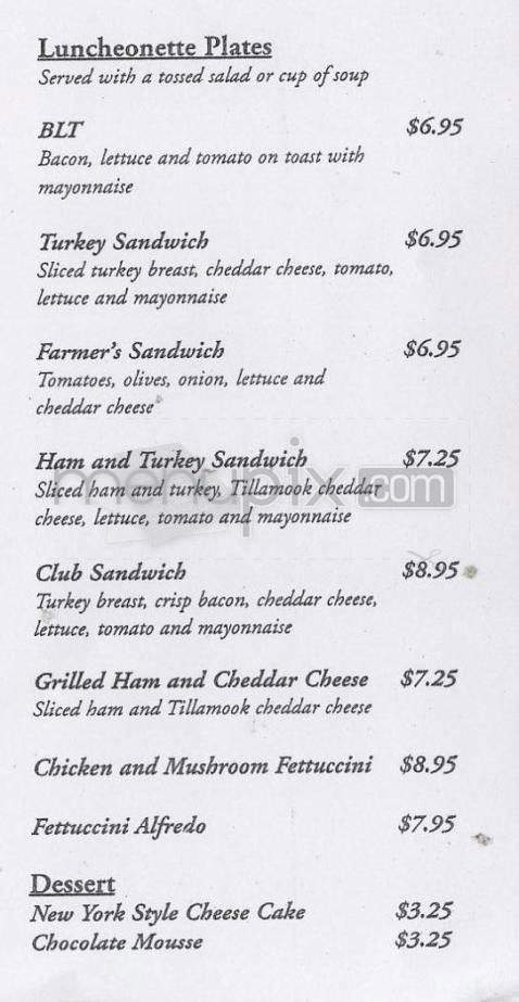 Lorn & Dottie's Luncheonette - Portland, OR menu_pic