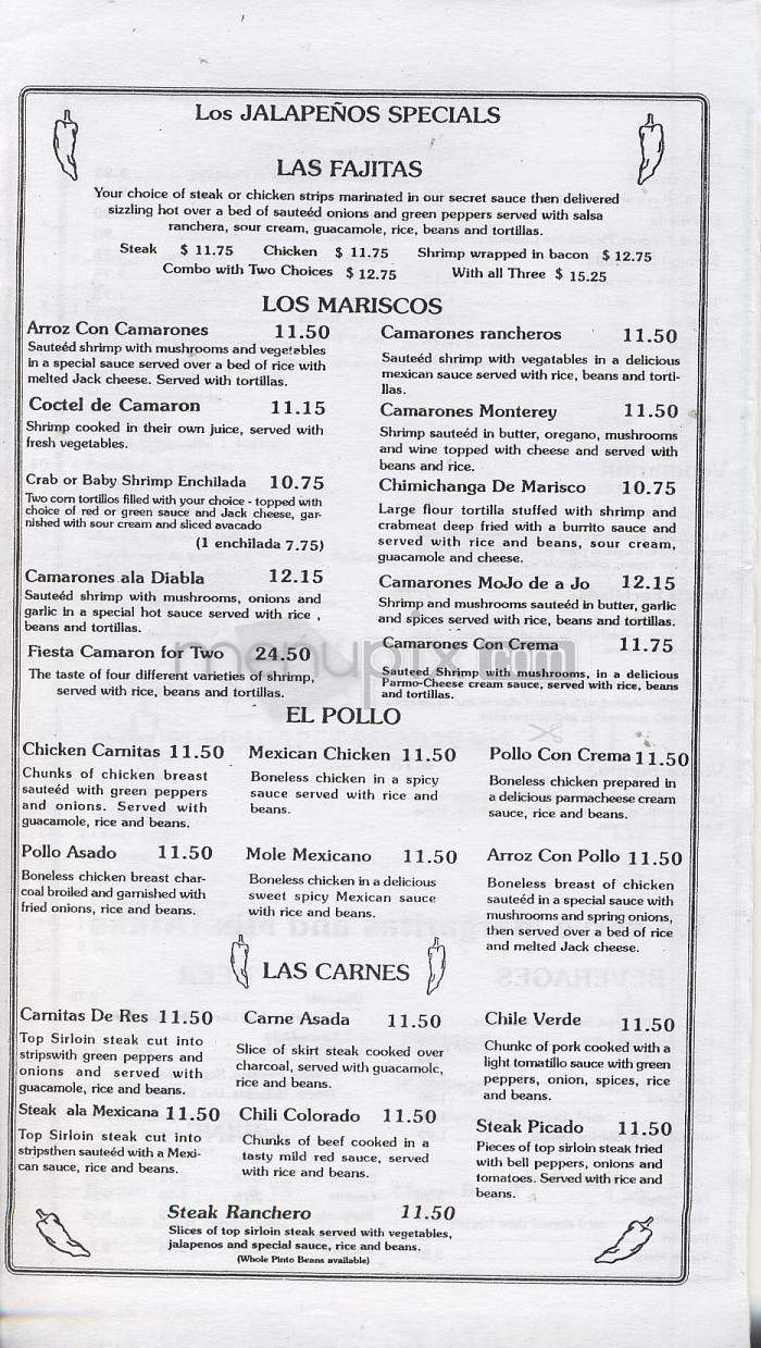 Los Jalapeno's - Vancouver, WA menu_pic