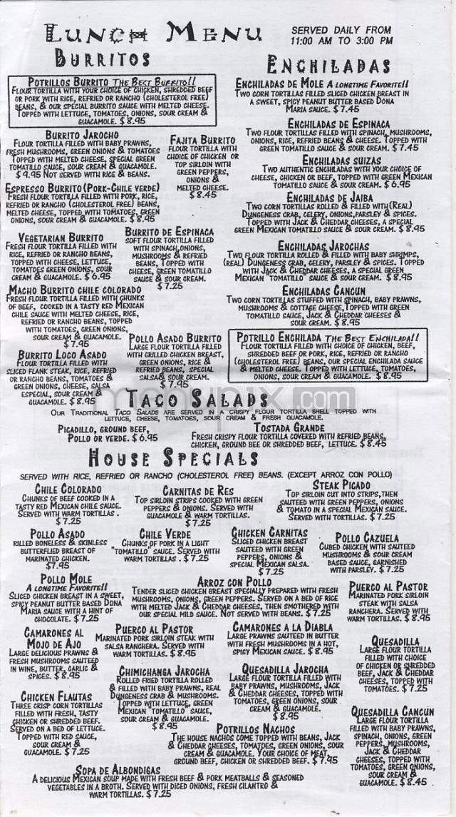 Los Potrillos - Philadelphia, PA menu_pic