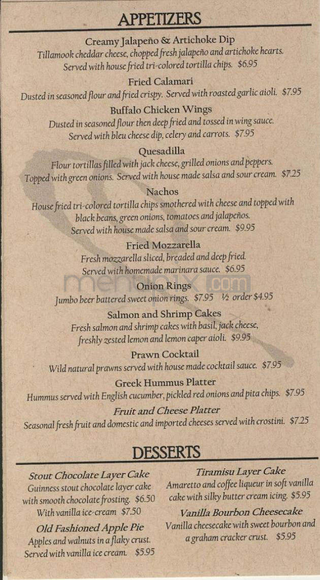 Macadam's Bar & Grill - Portland, OR menu_pic