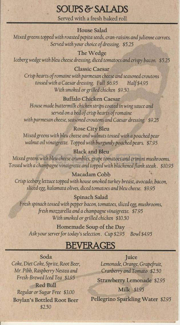 Macadam's Bar & Grill - Portland, OR menu_pic