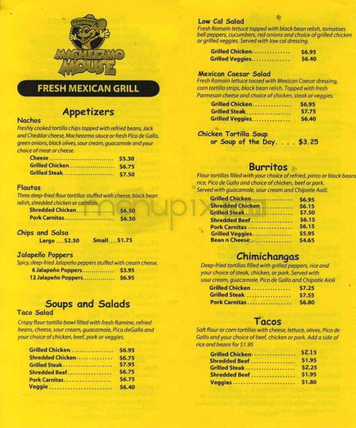 Macheezmo Mouse & The Hottest Dog - Portland, OR menu_pic