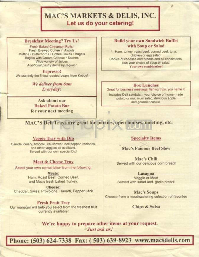 Mac's Markets & Delis - Lake Oswego, OR menu_pic