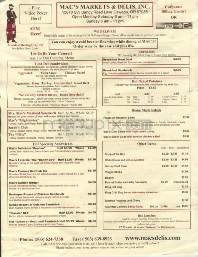 Mac's Markets & Delis - Lake Oswego, OR menu_pic