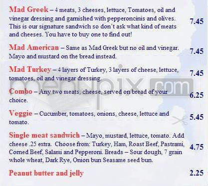 Mad Greek Deli - Portland, OR menu_pic