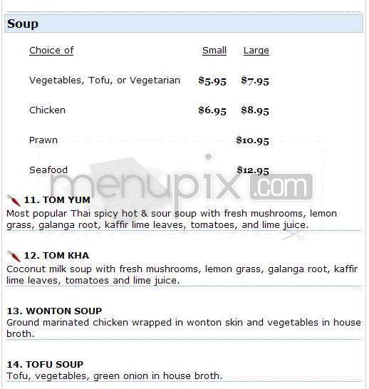 Mai Thai - Portland, OR menu_pic