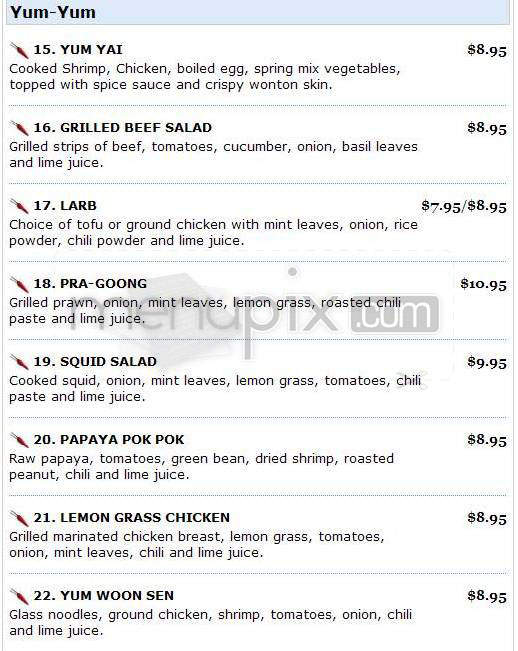 Mai Thai - Portland, OR menu_pic
