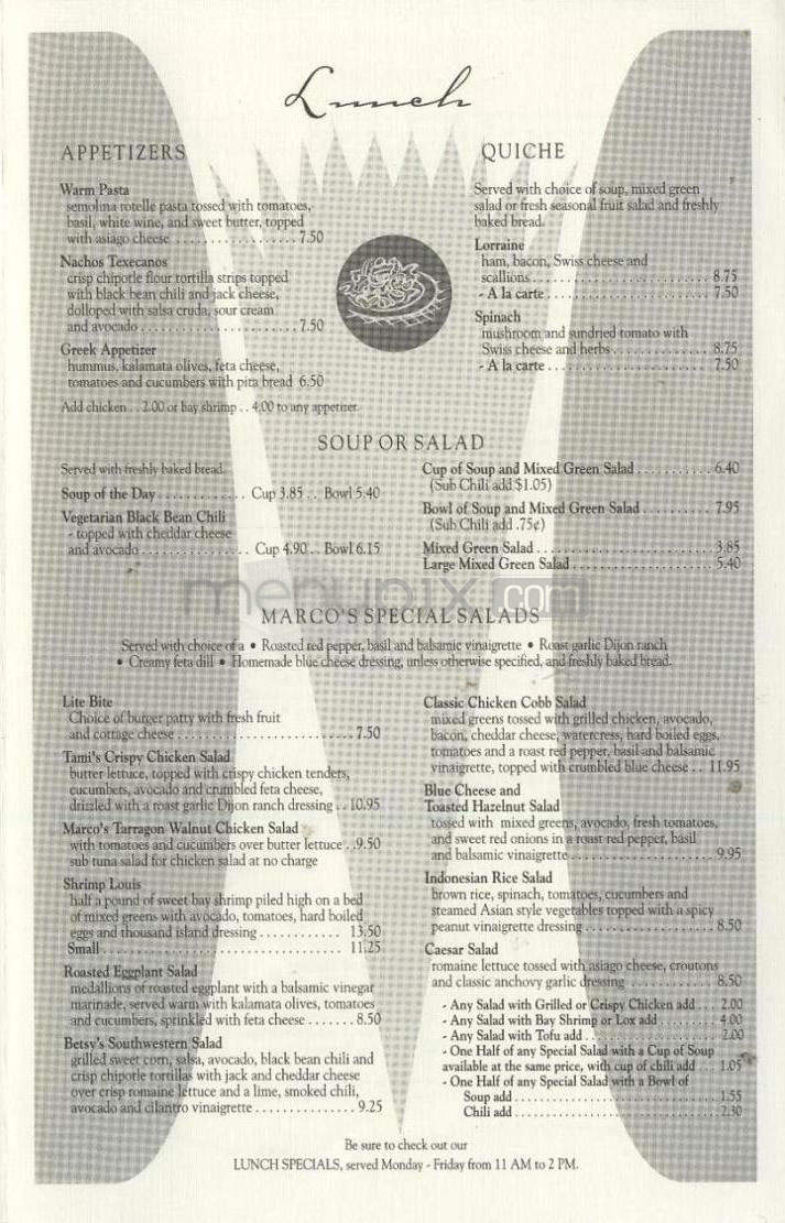 Marco's Cafe & Espresso Bar - Portland, OR menu_pic