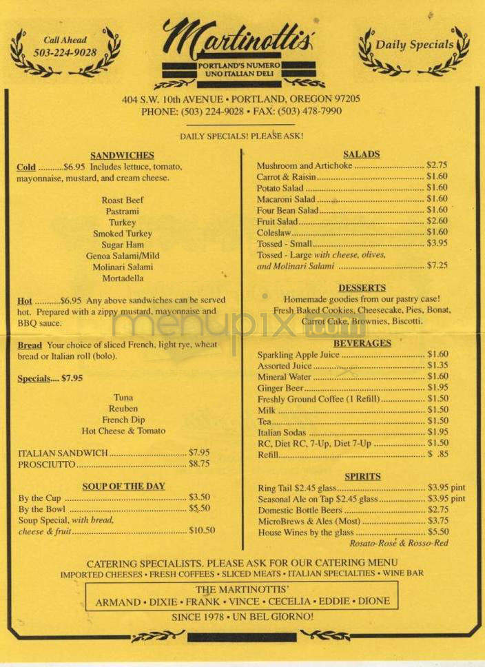 Martinotti's - Portland, OR menu_pic