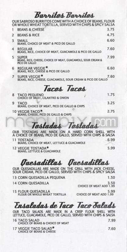 Mayas Tacqueria - Portland, OR menu_pic