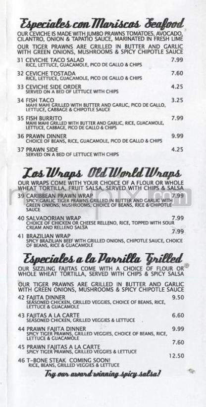 Mayas Tacqueria - Portland, OR menu_pic