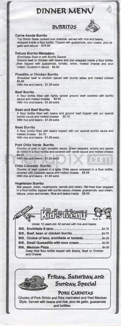 Mazatlan Mexican Restaurant - Portland, OR menu_pic