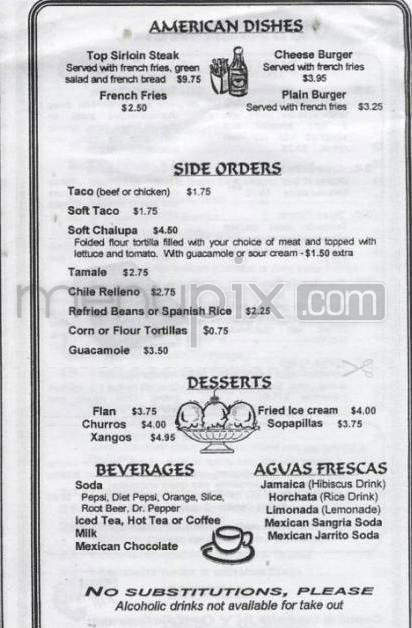 Mazatlan Mexican Restaurant - Portland, OR menu_pic