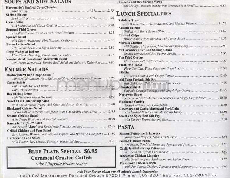 McCormick & Schmick's Harborside - Portland, OR menu_pic