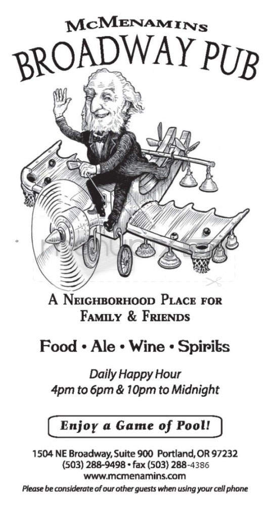 McMenamins Pub - Portland, OR menu_pic