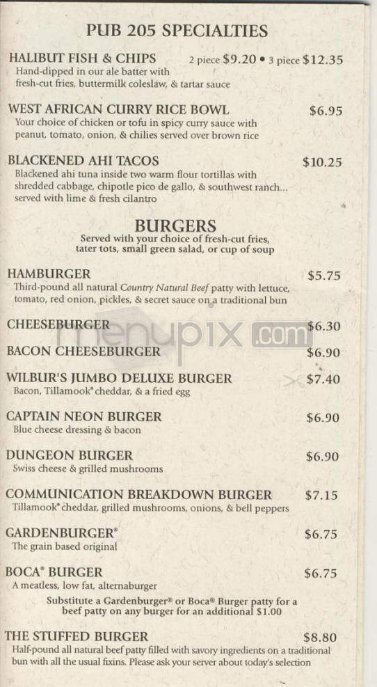 McMenamins Pub 205 - Portland, OR menu_pic