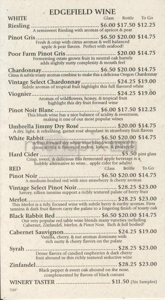 McMenamins Pub 205 - Portland, OR menu_pic