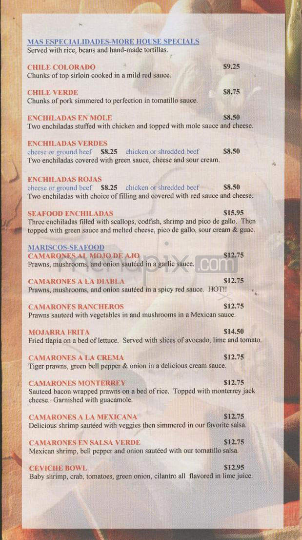 Mi Pueblo Mexican Restaurante - Portland, OR menu_pic