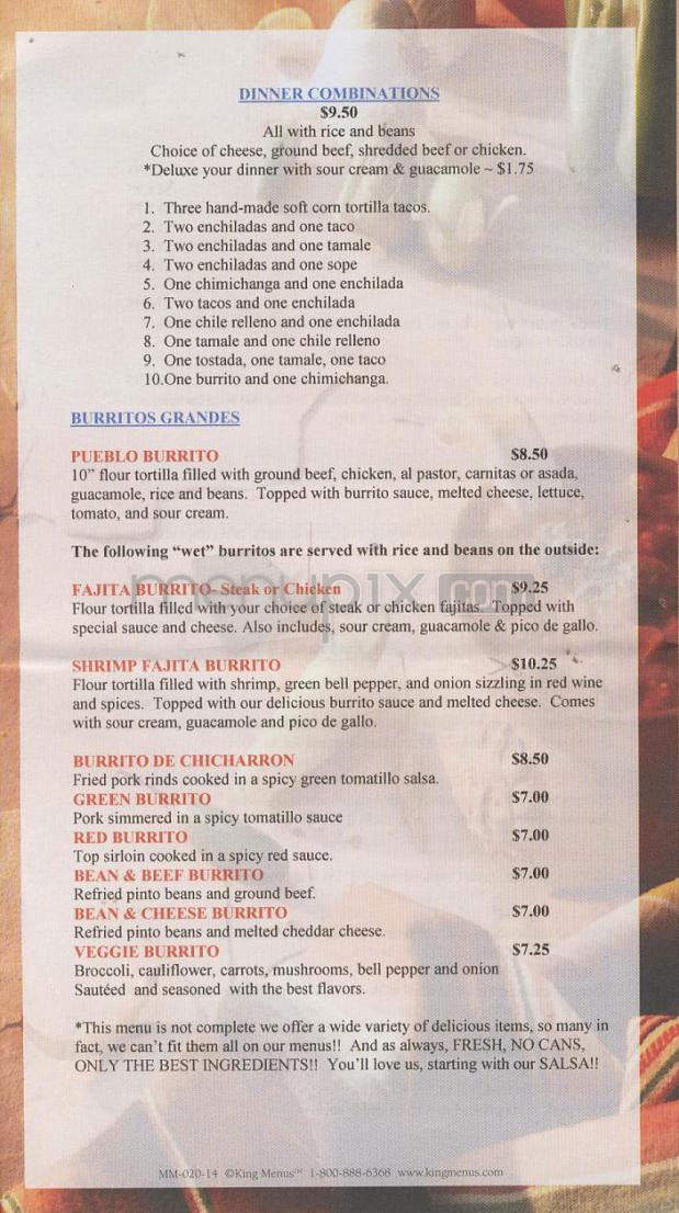 Mi Pueblo Mexican Restaurante - Portland, OR menu_pic