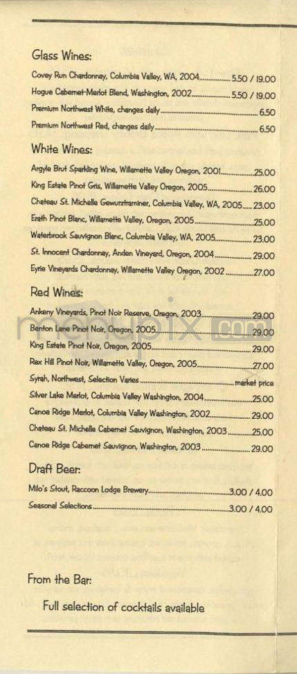 Milo's City Cafe - Portland, OR menu_pic