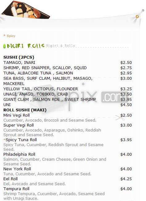 Mio Sushi Hawthorne - Portland, OR menu_pic