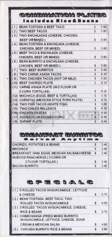 Muchas Gracias Mexican Food - Beaverton, OR menu_pic