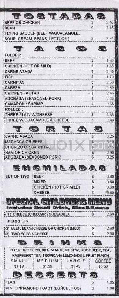 Muchas Gracias Mexican Food - Beaverton, OR menu_pic