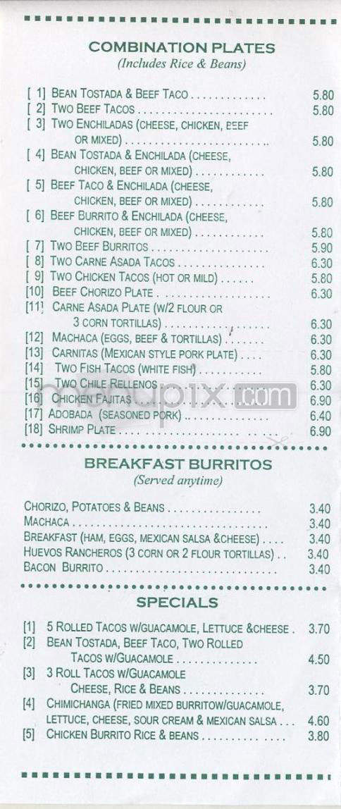 Muchas Gracias Mexican Food - Vancouver, WA menu_pic
