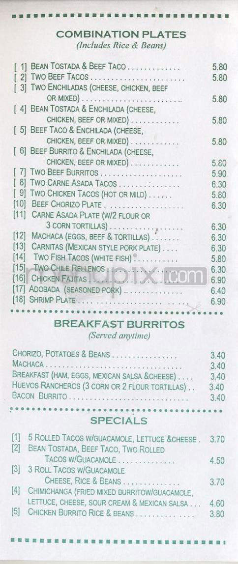Muchas Gracias Mexican Food - Vancouver, WA menu_pic