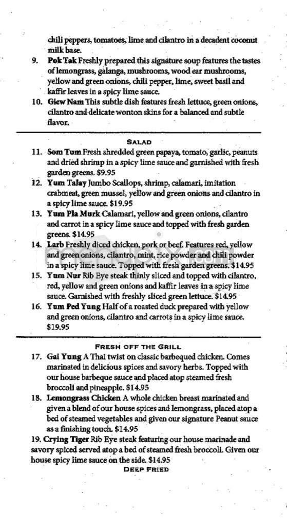 My Thai Bistro - Portland, OR menu_pic