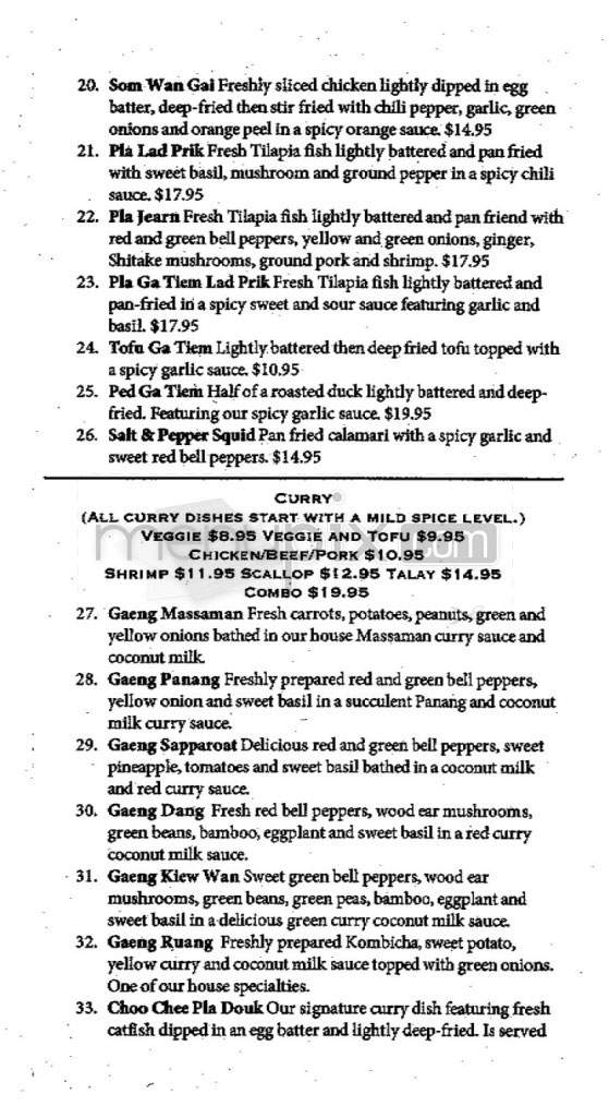 My Thai Bistro - Portland, OR menu_pic
