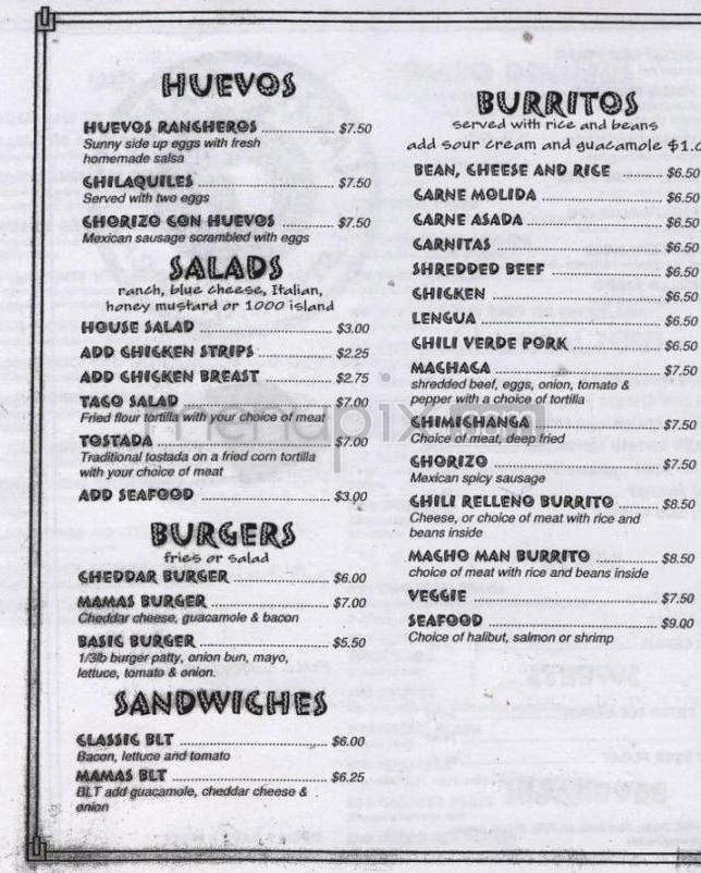 Nacho Mama's - Tualatin, OR menu_pic