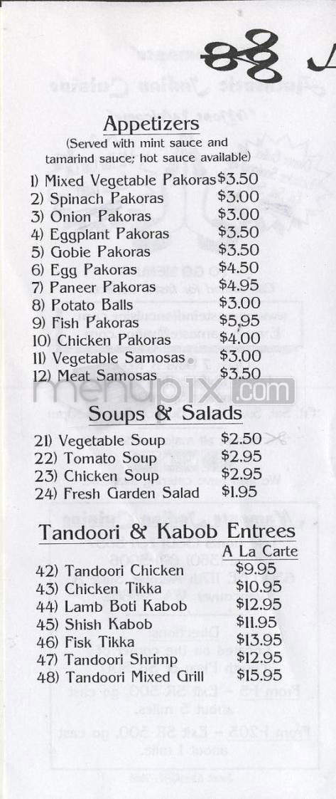 Namaste Indian Cuisine - Vancouver, WA menu_pic