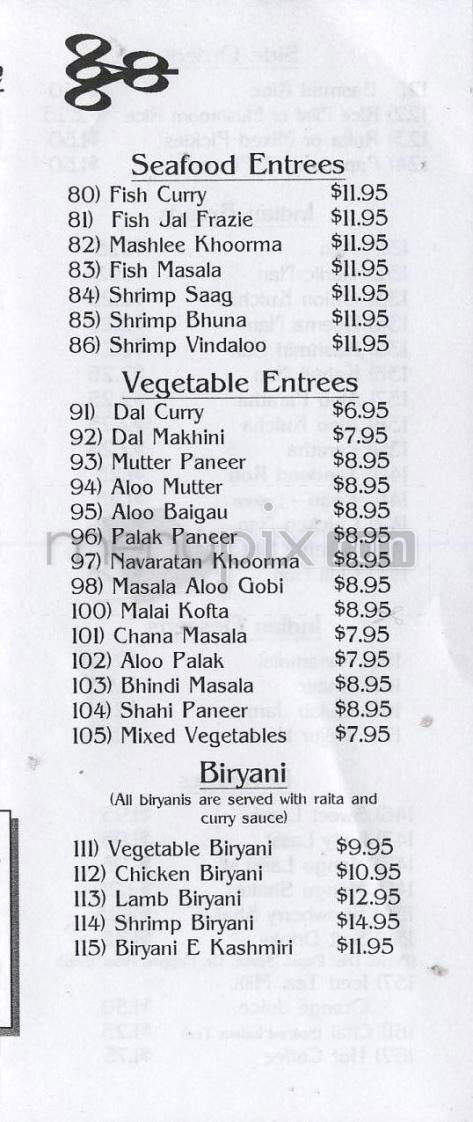 Namaste Indian Cuisine - Vancouver, WA menu_pic